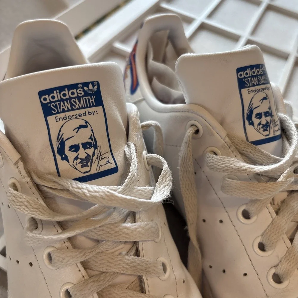 Adidas Originals Leather Stan Smith Graffiti‎ White Bluebird FV7869 Men Sz 7.5